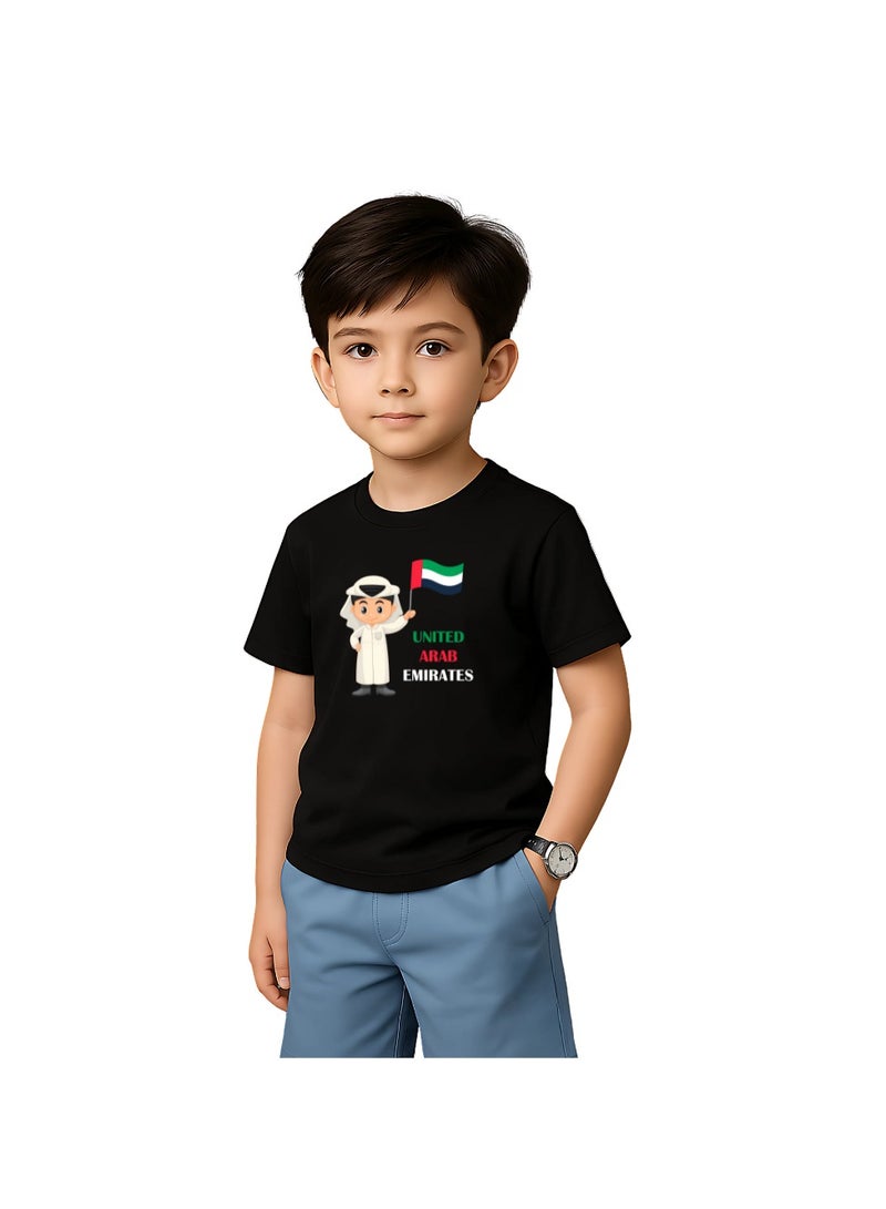 PRINTSHOP4ME UAE Celebration T-Shirt For Boys-Printed Design Short Sleeve Tee For Celebrations Day,School Events, Holidays-Kids Comfortable And Stylish T-Shirts - Image 1
