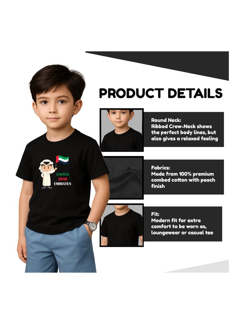 PRINTSHOP4ME UAE Celebration T-Shirt For Boys-Printed Design Short Sleeve Tee For Celebrations Day,School Events, Holidays-Kids Comfortable And Stylish T-Shirts - Image 3