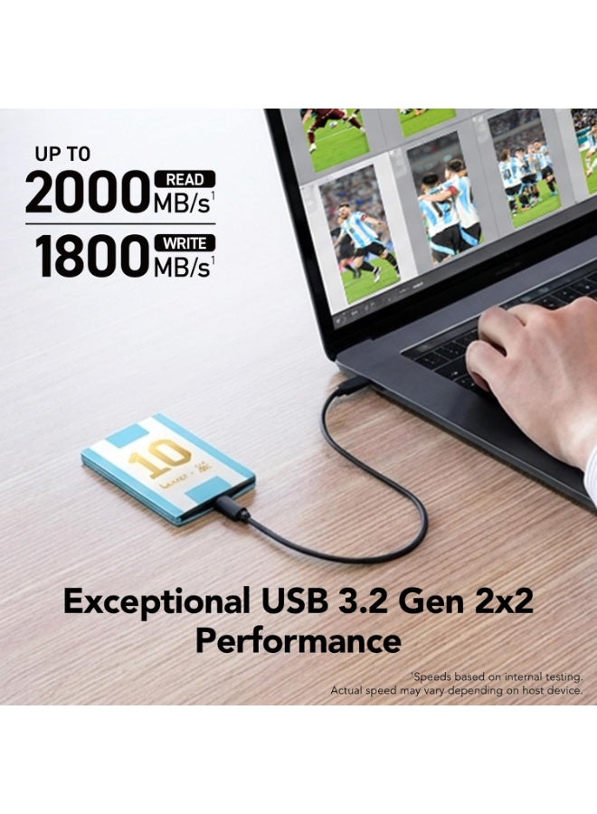 Lexar SL500 Portable SSD Elite Legends Series 1TB – Up To 2000MB/s Read, 1800MB/s Write, USB 3.2 Gen 2x2, Slim Aluminum Design, Apple ProRes Support, For Content Creators & Gamers 1 TB - Image 3