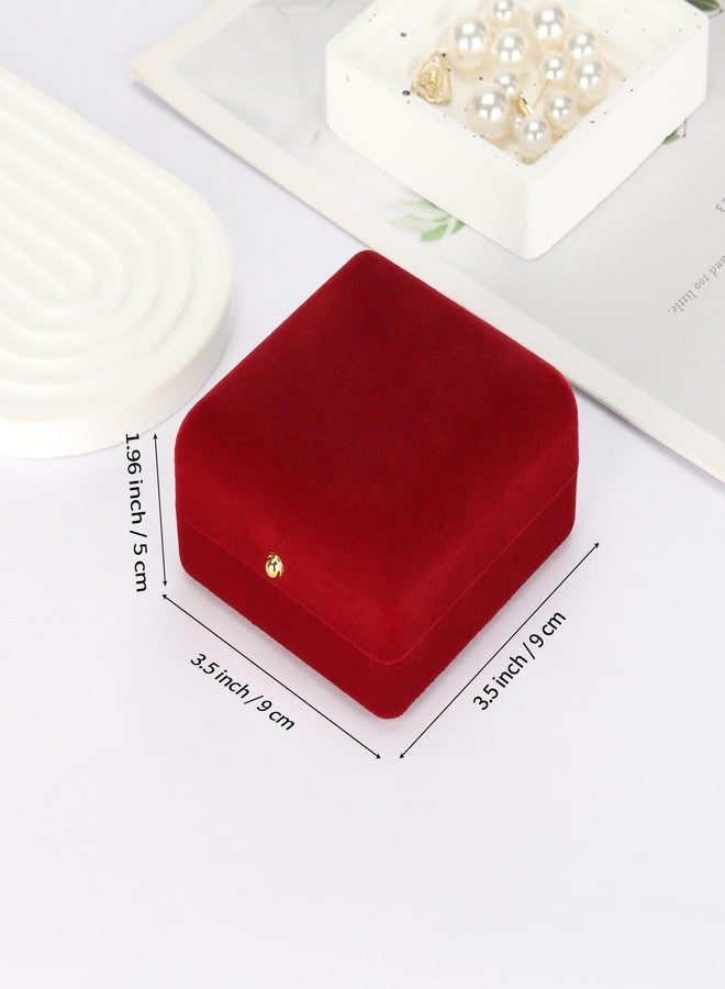 KUKUVR 2 Piece Velvet Bracelet Box, Bangle Jewelry Gift Box for Women, Elegant Bracelet Gift Boxes for Memorable Moments (Red) - Image 5