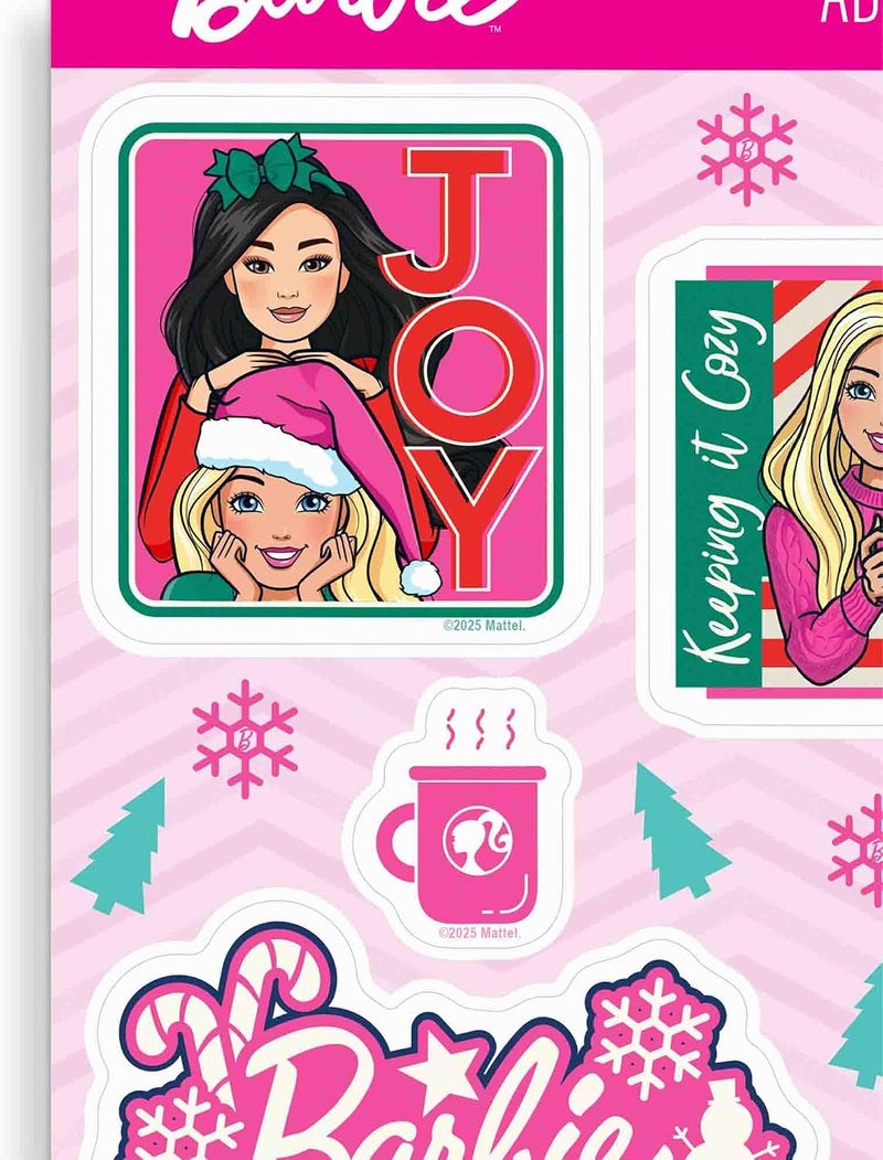 Open Road Brands Mattel Barbie Holiday Stamps and Icons Adhesive Vinyl Decals - Fun Barbie Christmas Stickers for Laptop or Water Bottle, 1 Pack (5 Count) - Image 4