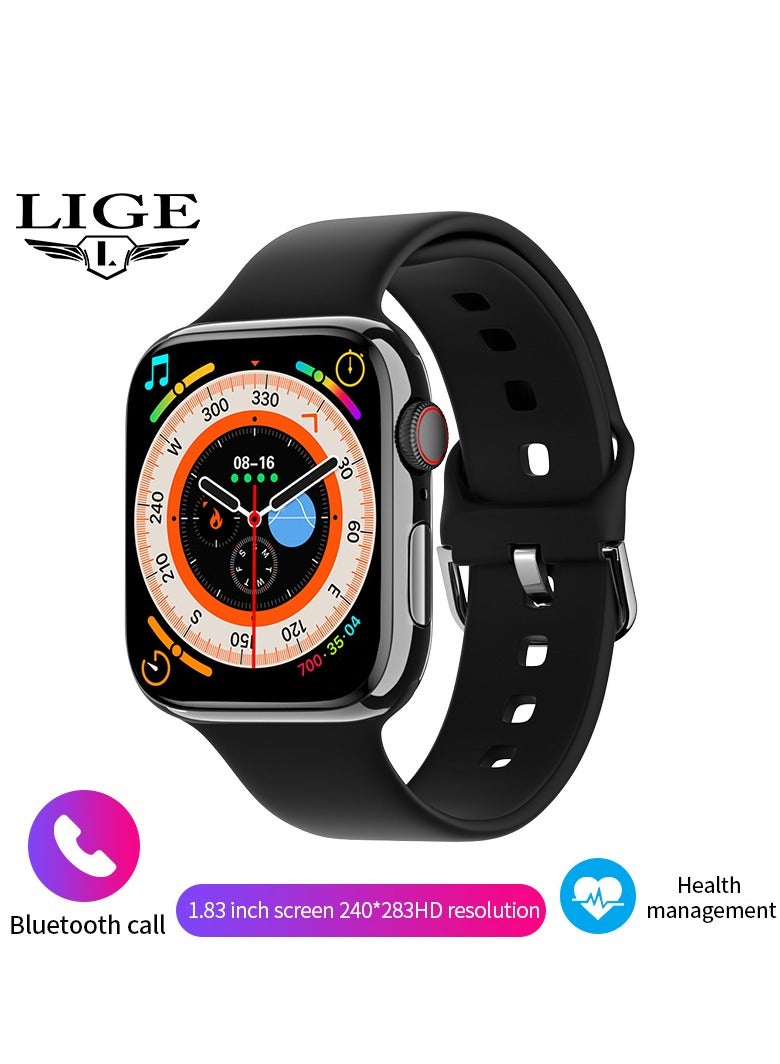 LIGE Smart Watch Full Touch Screen X 19PRO MAX Waterproof Sports Watches Silicone Black Strap Support Arabic  - Image 1