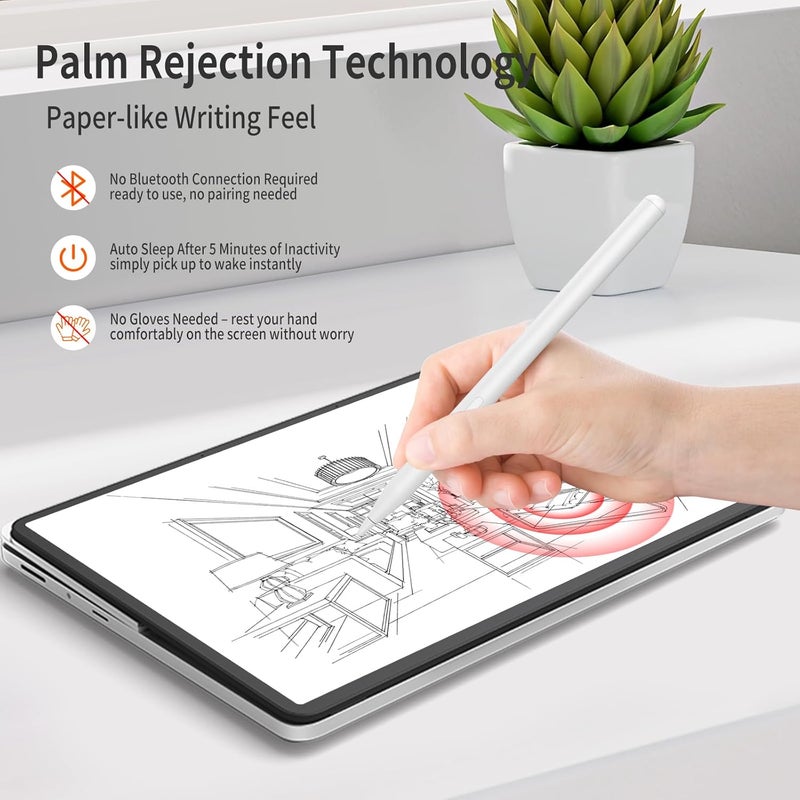 tesha Rechargeable MPP 2.0 Tilt Stylus Pen for ASUS, 4096 Pressure Sensitivity, Palm Rejection, Compatible with ASUS Zenbook Vivobook, HP, Surface Pro, DELL, Ideal for Drawing & Note-Taking - Image 4