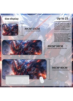 Mouse Pad Oversized Gundam Computer Keyboard Pad Cartoon Game Mouse Pad Boys E-sports Computer Thickened Desk Pad-Color:900*400*2mm-Pattern:Up To 25