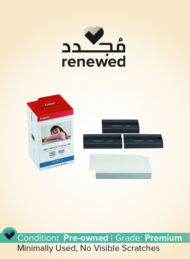 Canon Renewed - Selphy CP KP-108IN Ink/Paper Set ‎Glossy White - Image 1