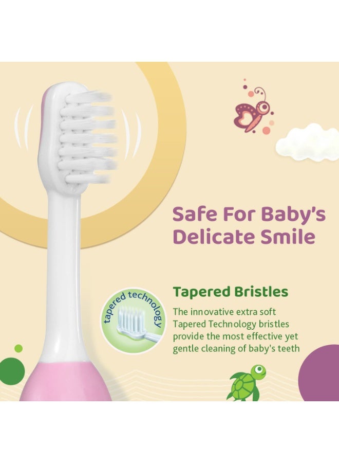 Chicco Toothbrush Set Pink+Green 6M-36M, manual, Baby - Image 3