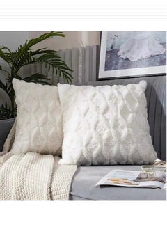 Kutis 4-Piece INS Geometric Villi Pillow Cover Throw Pillowcase Sofa Pillow Cover White 45 x 45 Centimeter  - Image 2