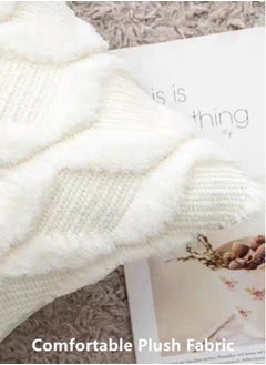 Kutis 4-Piece INS Geometric Villi Pillow Cover Throw Pillowcase Sofa Pillow Cover White 45 x 45 Centimeter  - Image 4