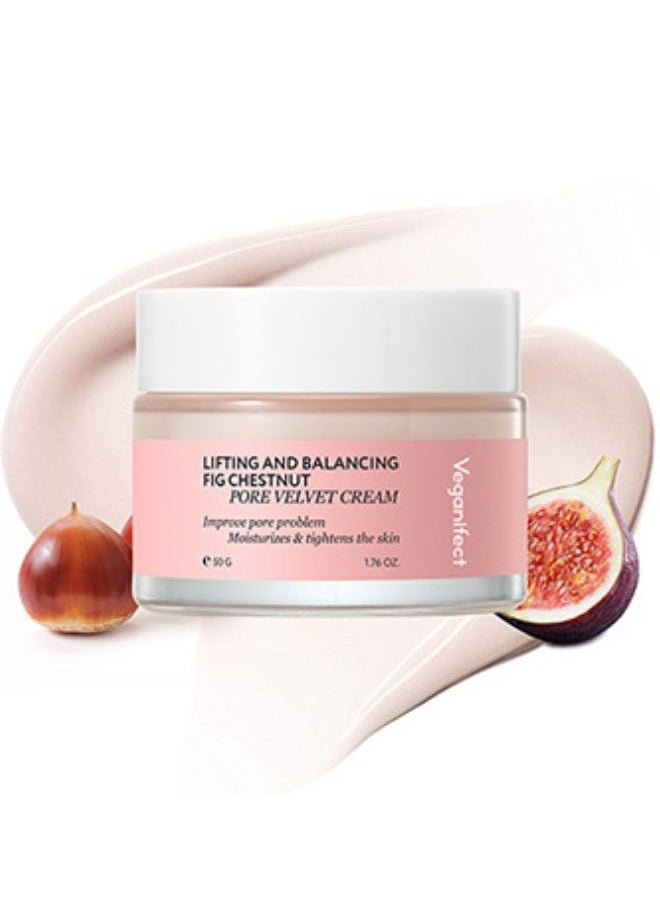 VEGANIFECT - Lifting And Balancing Fig Chestnut Pore Velvet Cream 50g, Korean Skincare, VEGAN Certified - Image 1
