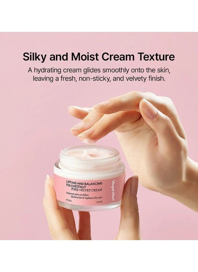 VEGANIFECT - Lifting And Balancing Fig Chestnut Pore Velvet Cream 50g, Korean Skincare, VEGAN Certified - Image 1