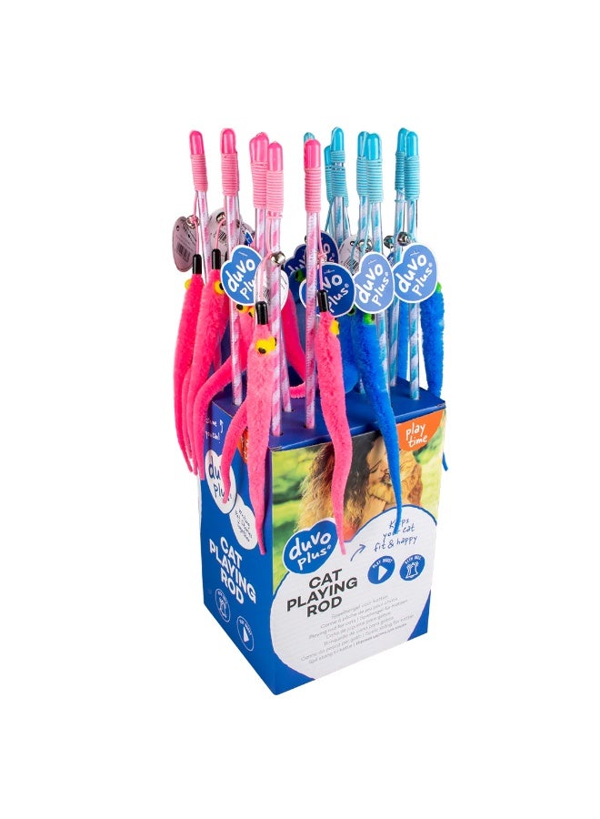 Duvo+ Catchy Cat Wand Toy Snake Mix Colors - 45.5x2x1cm