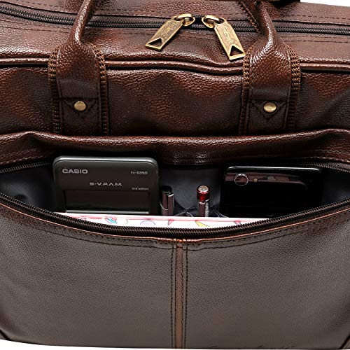 Hard Craft Vegan Leather Office Laptop Messenger and Shoulder Side Sling Hand Bag For Men Corporate Executive Briefcase Bag For Man Supports Laptop Upto 15.6 inches - Image 5