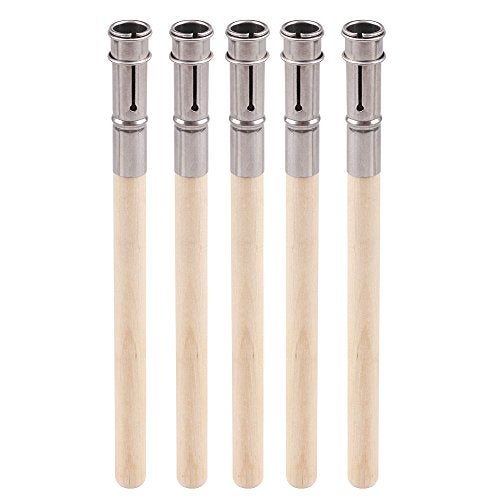 GTHER 5PCS Wooden Pencil Extender,Adjustable Art Pencil Extender Holder Lengthener with Aluminum Handle for Colored Pencils Crayon School Office Supplies - Image 2