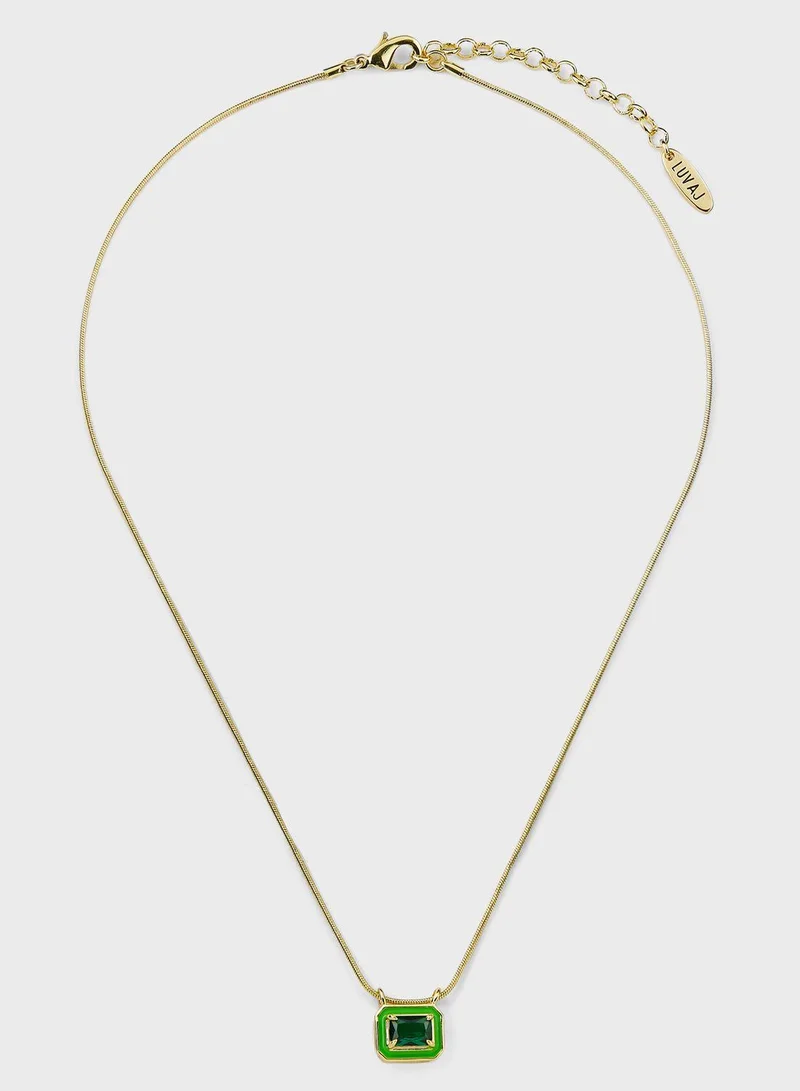 LUV AJ Bezel Pendant Long Necklaces