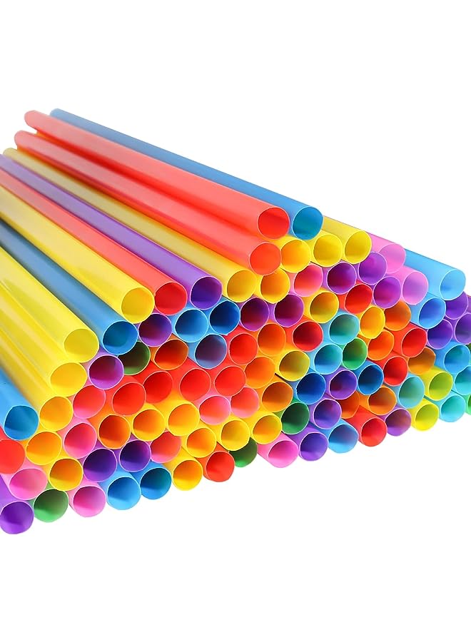 PROMASS Jumbo Smoothie Straws , Chetexus Colorful Disposable Wide-mouthed Large Straw Plastic Milkshake (0.4" Diameter and 10.2" Long) - Image 1
