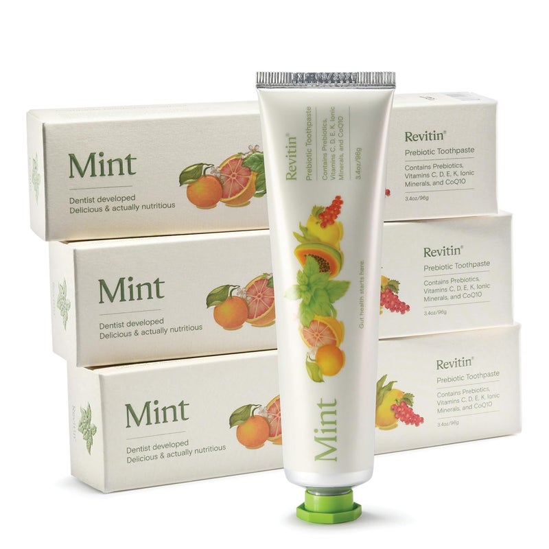 Revitin Toothpaste FluorideFree Prebiotic Mint Tooth Gel No SLS Gluten Free Dye Free GMO Free No Sweeteners NonToxic Kid Approved Pack of 3 - Image 3