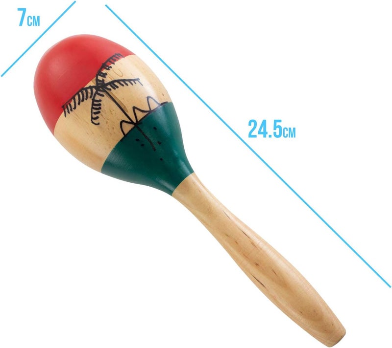 TIGER World Rhythm MAR56-NT Natural Wood Maracas, Hand Painted - Full Size Pair - Image 4