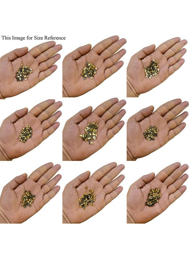 Embroiderymaterial Flat Back Glue On Kundan Stone/Rhinestones Beads for Craft, Jewellery Making, Embroidery, Embellishment, Toran Making (10 Styles-Gold and Silver Color, 500 Pieces) - Image 3