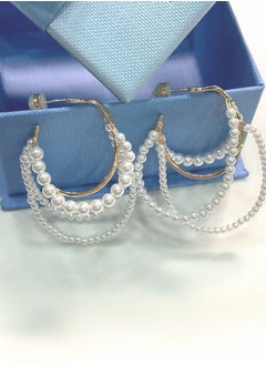 HEFANG Light Luxury Personalized Cream Earrings  - Image 1
