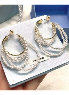 HEFANG Light Luxury Personalized Cream Earrings  - Image 2