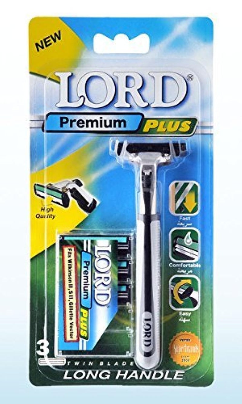 LORD Premium Plus Razor with Long Rubber Handle3 Twin Blades - Image 3