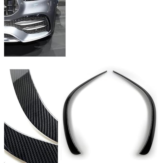 QASULER for Mercedes-Benz, GLE W167 AMG 2020 2021 2022 2023 Front Bumper Air Vent Outlet Cover Trim Side Intake Hood Frame Brow Splitter Car Bumper Vent Splitter(Glossy Black) - Image 2