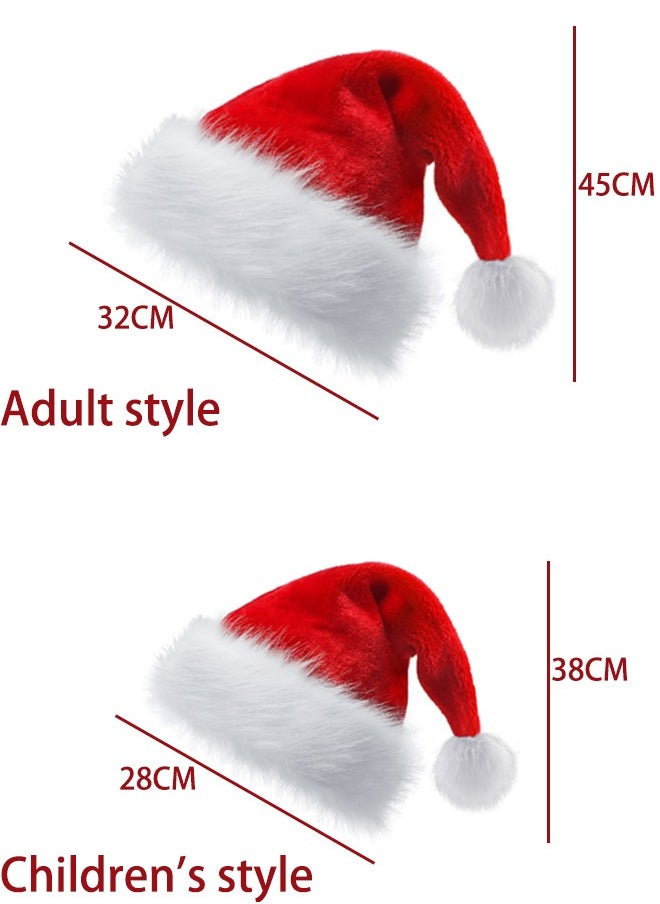 Santa Hat Christmas Hat Unisex Velvet Christmas Hats Extra Thicken Fur Xmas Hat for New Year Festive Party 2PCS  - Image 2