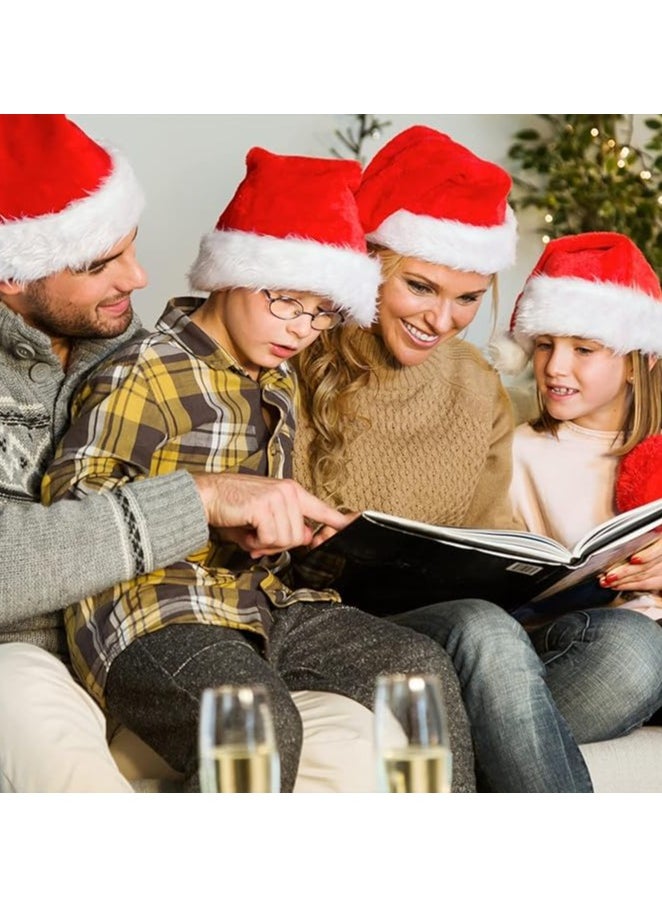 Santa Hat Christmas Hat Unisex Velvet Christmas Hats Extra Thicken Fur Xmas Hat for New Year Festive Party 2PCS  - Image 5
