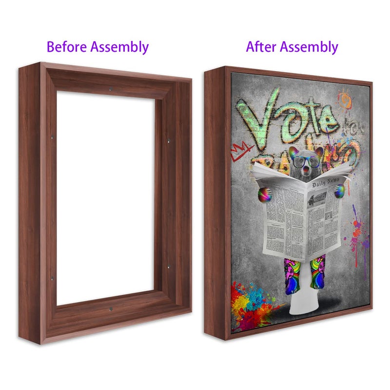 Canvas Floating Frame Wood-Look Floater Frames for Canvas Paintings White Wood Picture Frames Wall Art Painting Frame Decor 8x10inch  - Image 4