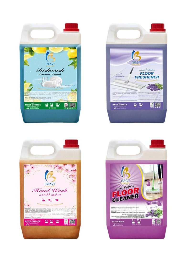 Best Choice 5L Home Hygiene Pack – Dish Wash, Hand Wash, Floor Cleaner Lavender & Floor Freshener Lavender | Powerful Cleaning & Fragrance for Kitchen, Hands & Floors | Value Combo - Image 1