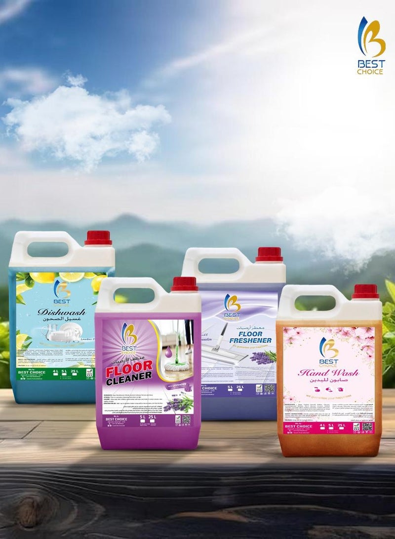 Best Choice 5L Home Hygiene Pack – Dish Wash, Hand Wash, Floor Cleaner Lavender & Floor Freshener Lavender | Powerful Cleaning & Fragrance for Kitchen, Hands & Floors | Value Combo - Image 2