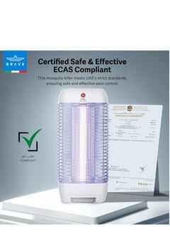 Brave Powerful Electric Mosquito Killer Lamp and Fly Trap, Smart Pest Control Device for Indoor and Outdoor Use, Effective in Killing Flying Insects, 10W Power and 1800V Electric Strike, Mosquito Fly Trap, 100% Original Insect Trap, High Power UV Mosquito Trap, Perfect for Home, Patio, Garden, Kitchen, Office, Camping, Durable Design, 24/7 Protection, Safe and Eco-Friendly, Quiet Operation (White)  - Image 2