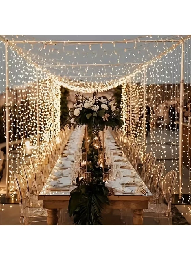 3M x 2M LED Curtain String Lights – Warm White Fairy Lights for Ramadan, Eid & Home Decoration - Image 3