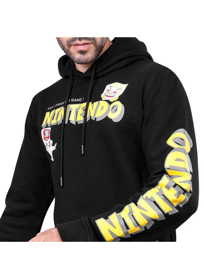 كوب سويت شيرت بغطاء رأس بطبعة نينتندو للرجال