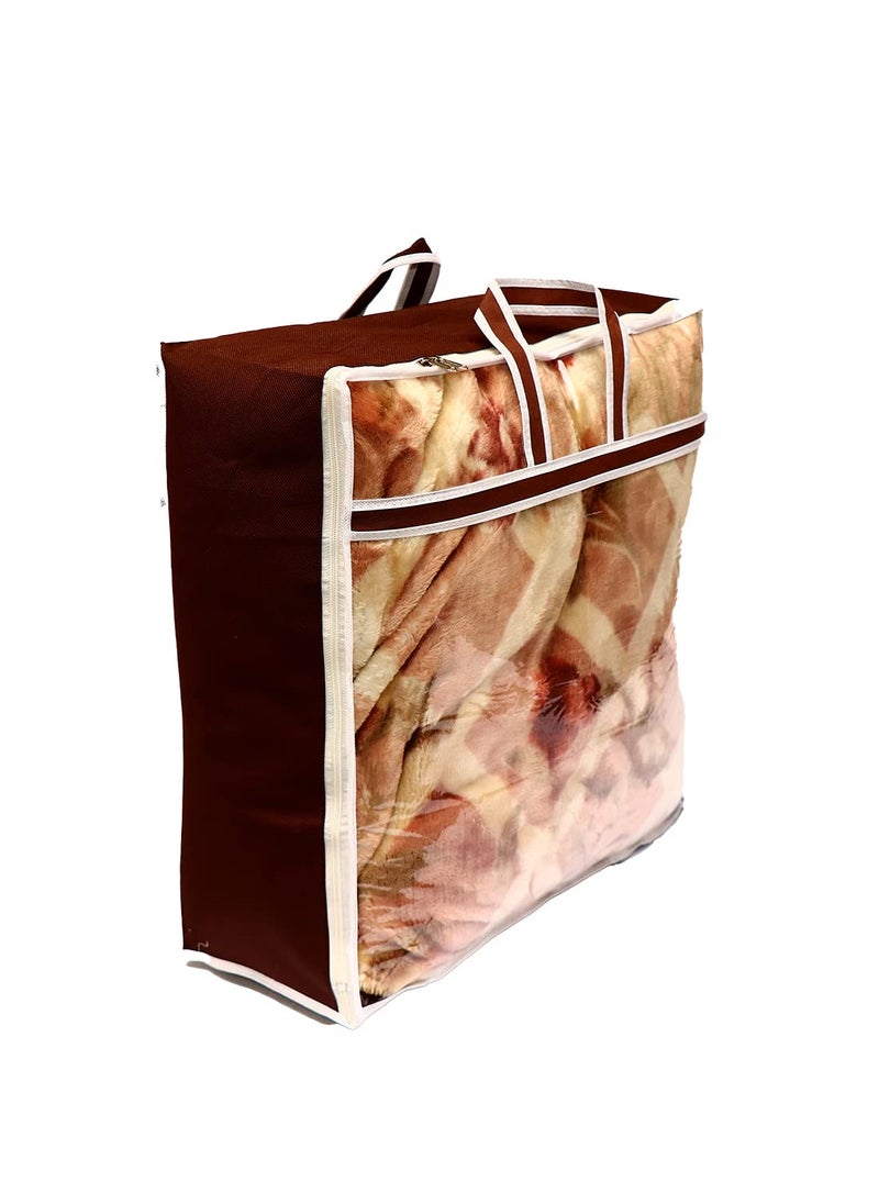 AI ANKIT INTERNATIONAL ANKIT INTERNATIONAL Garments Protect Clothes OrganizerStorage Bags for Blanket Quilts Rajai Storage Combo MultiPurpose Clothing Storage Bag Pack of 04 BEIGE51 x 51 x 22 cms  - Image 3