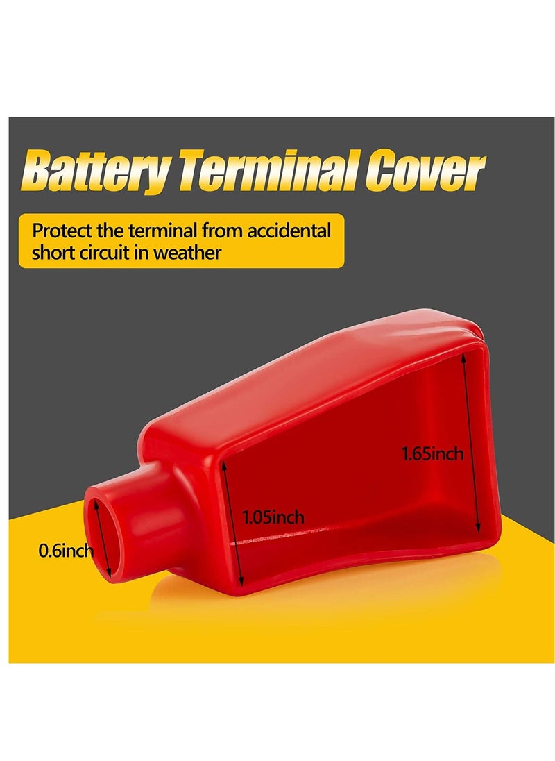 Generic - Battery Terminal Covers Battery Terminal Insulating Protector Sleeves Positive and Negative Cable Covers in Red and Black for Boat Cars (4 Pcs) - Image 1