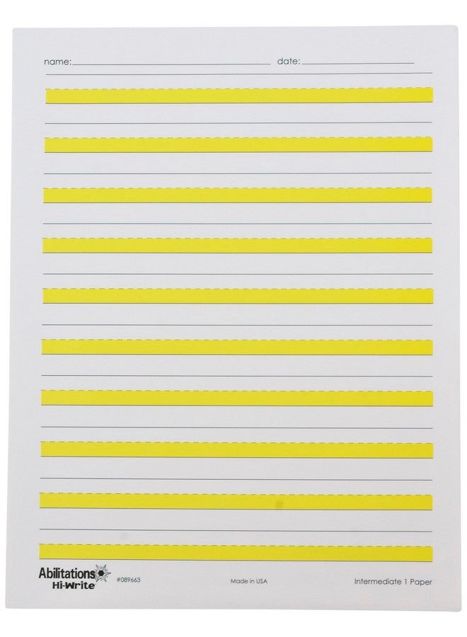 Abilitations Integrations Hi-Write - Intermediate 1 Paper - 100 Pack, 8-1/2 X 11 In - 089663, Yellow/White - Image 1