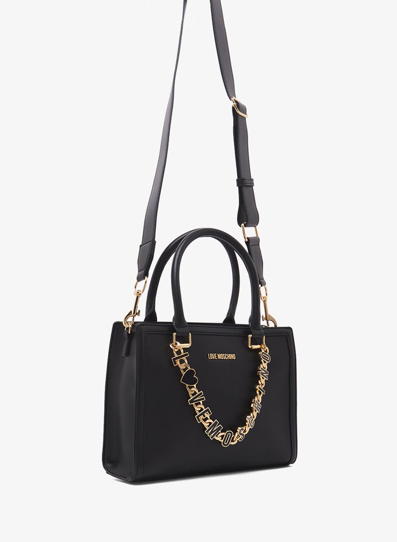 حقيبة ساتشيل بسحاب وشعار مفصل