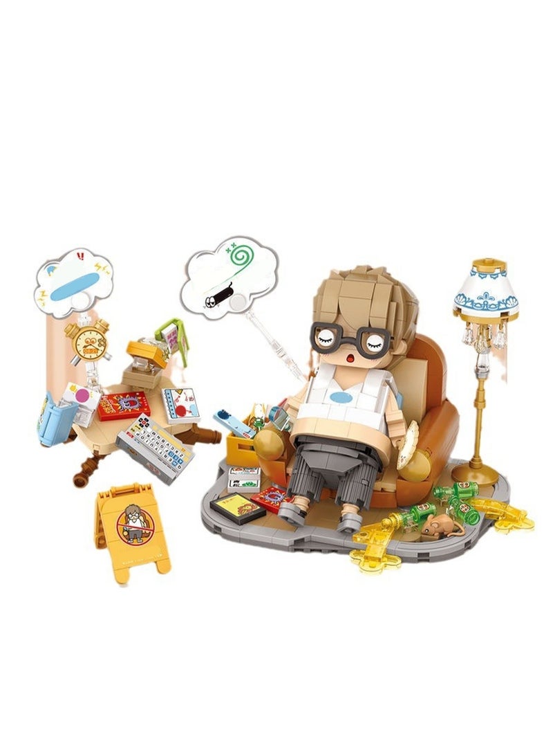 Little Boy Sofa Rest Model Set Building Blocks Creative Diy Assembly Building Toys Children Adult Home Furnishings - Image 1