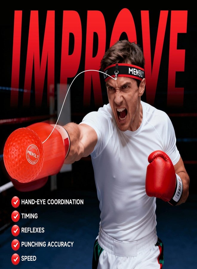 MENOLY 5pcs Boxing Reflex Balls Set, 2 Adjustable Headbands, 1 Pair Goggles and Gloves, Speed Training Equipment for Hand Eye Coordination, Agility, Great Gift for Men, Boxers & Fitness Fans - Image 4