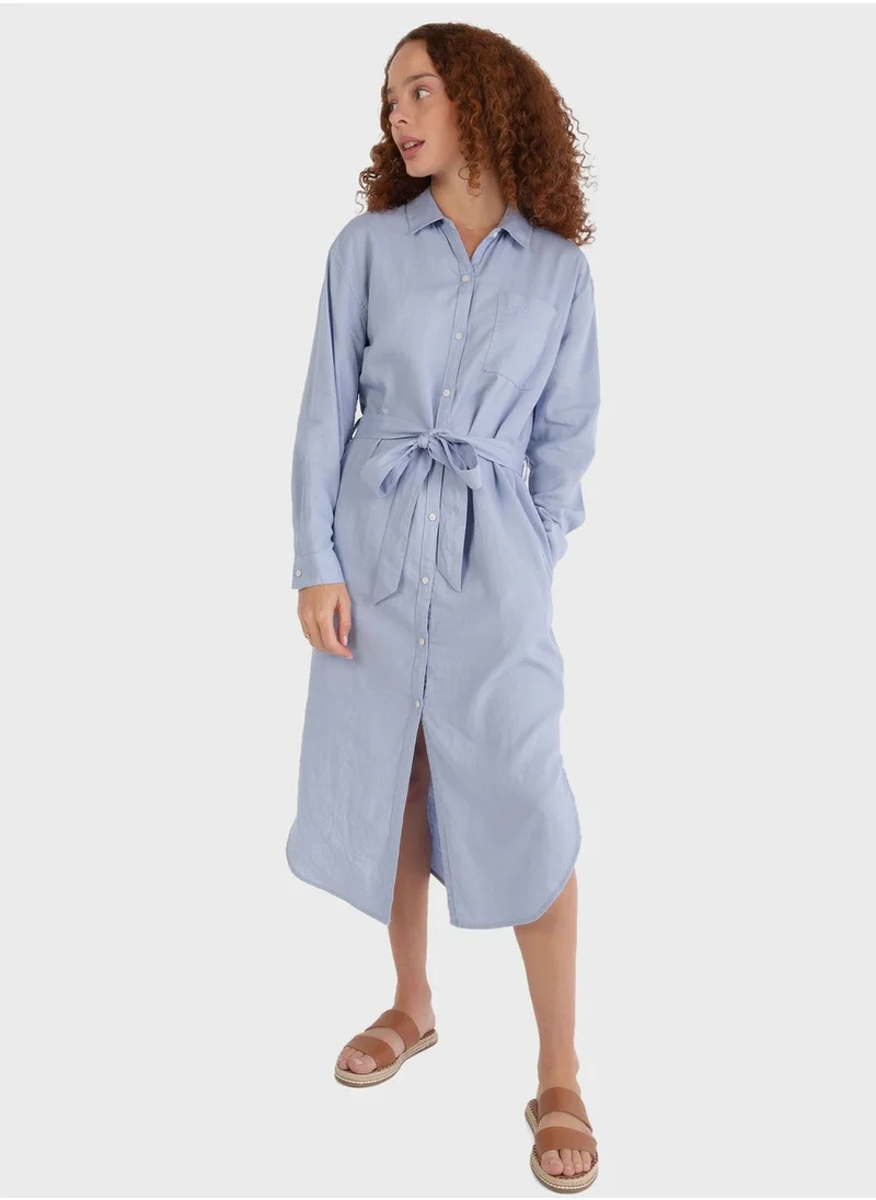 American Eagle Tie Detail Button Down Dress
