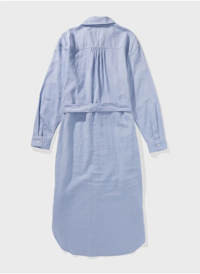 American Eagle Tie Detail Button Down Dress