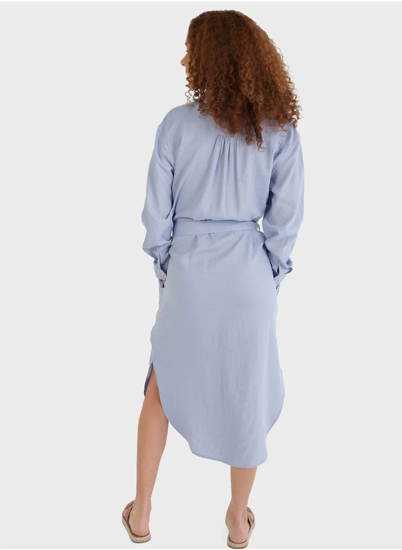 American Eagle Tie Detail Button Down Dress