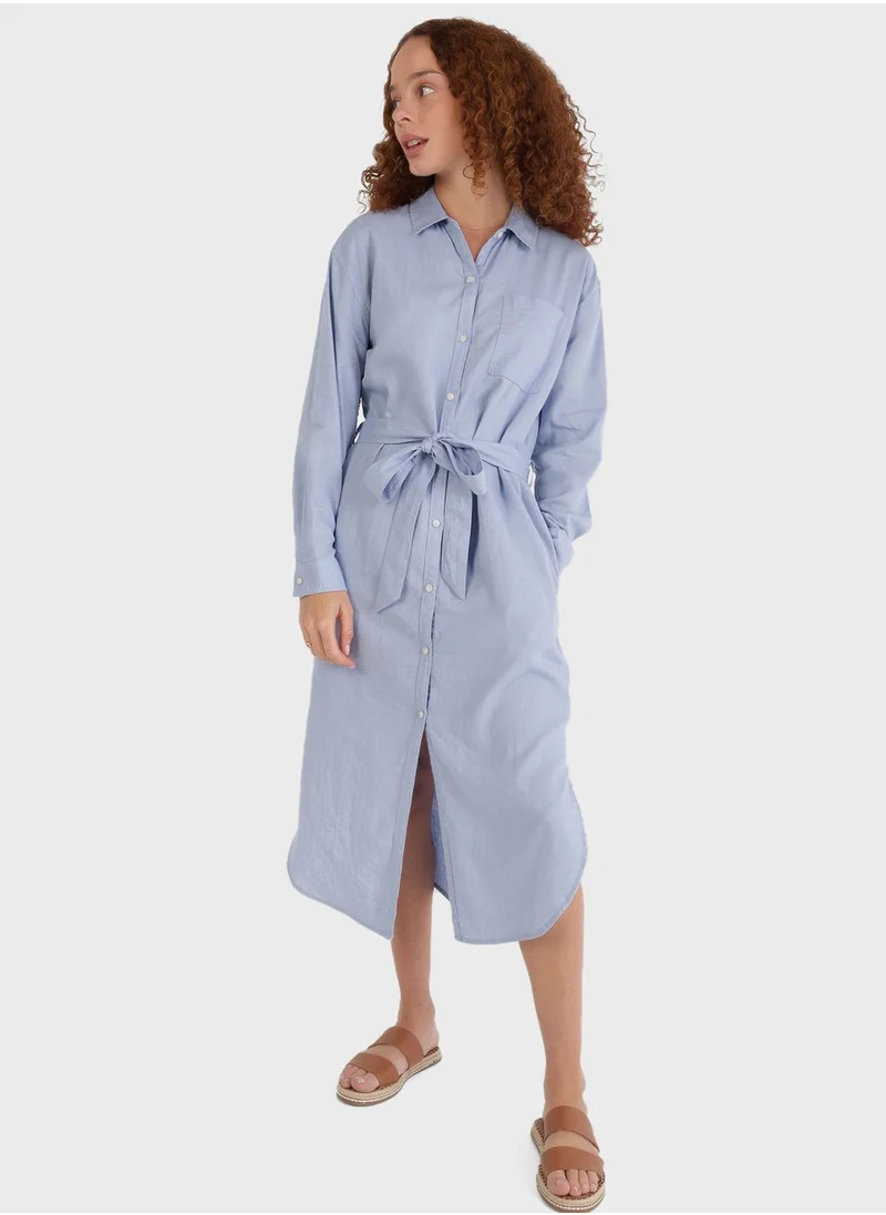 American Eagle Tie Detail Button Down Dress