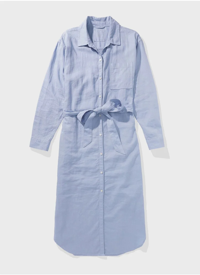 American Eagle Tie Detail Button Down Dress