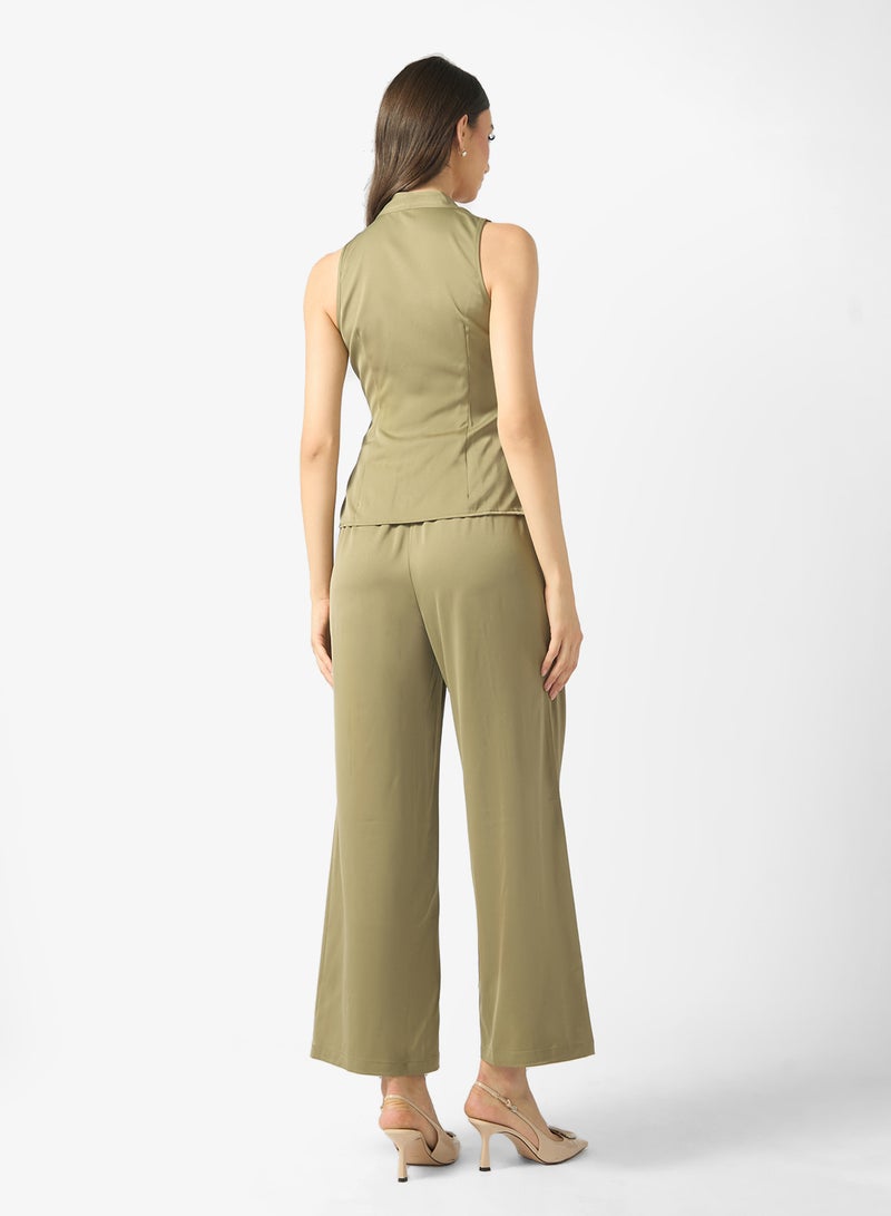 ELLA Sleevless Wrap Top & Pant Set - Image 2