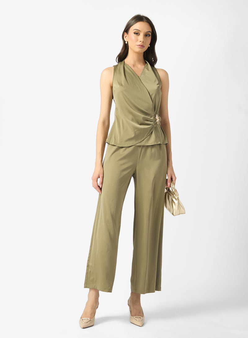 ELLA Sleevless Wrap Top & Pant Set - Image 5