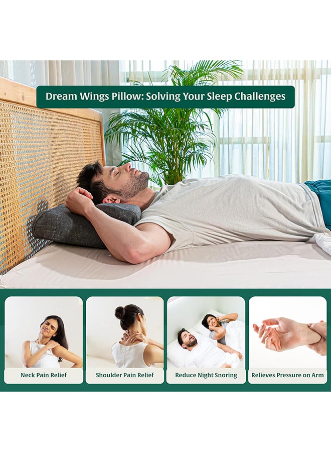 The White Willow Cervical Contour Ergonomic Orthopedic Memory Foam Pillow for Neck & Back Pain Relief Designed for All Sleeping Positions- Side, Back, Stomach- Butterfly Cervical Pillow-Grey  - Image 5