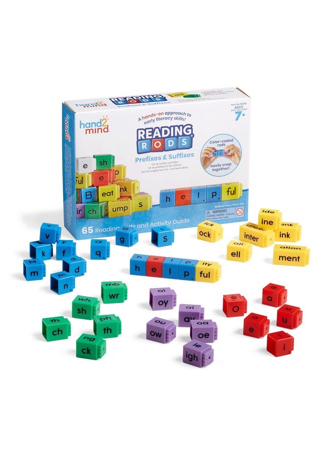 hand2mind hand2mind Reading Rods Prefixes & Suffixes, Word Roots for Kids, Word Building Activities, Spelling Toys, Reading Tools for Kids, Phonemic Awareness and Phonics, Science of Reading Manipulatives  - Image 1