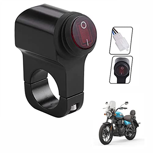 Asryd "7/8" Handlebar Button Switch Fit Headlight, Fog Light Spot Light LED On Off Switch Handlebars Waterproof For Royal Enfield Meteor 350 (Pack of 1) - Image 1